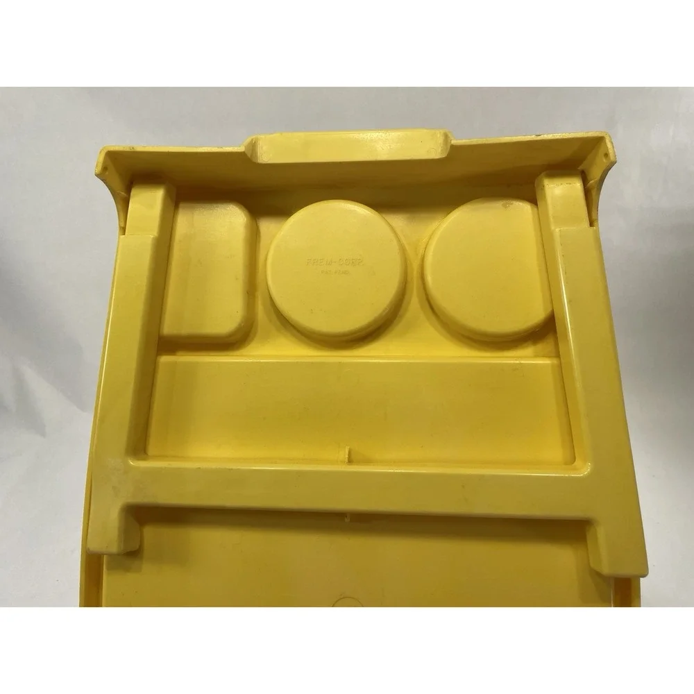1970s Frem Corp USA Yellow Sectioned Plastic Folding Breakfast in Bed Tray MCM